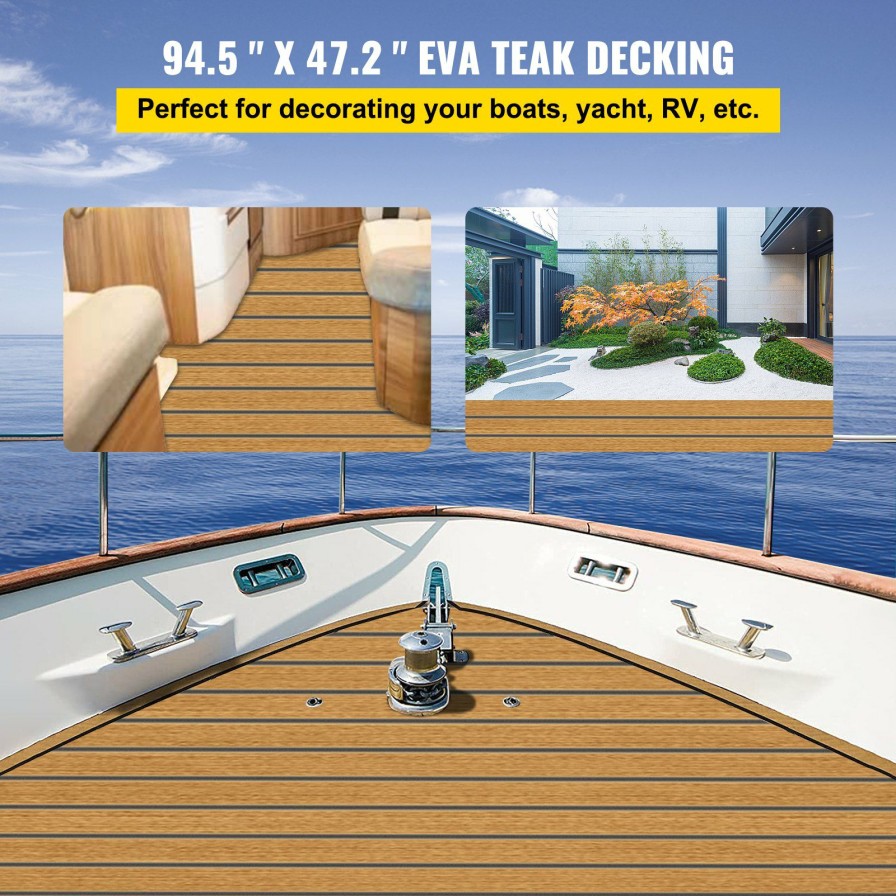 * Buy 94*47 Inch Eva Foam Marine Boat Teak Decking Yacht Sheet Flooring Pad Ca New