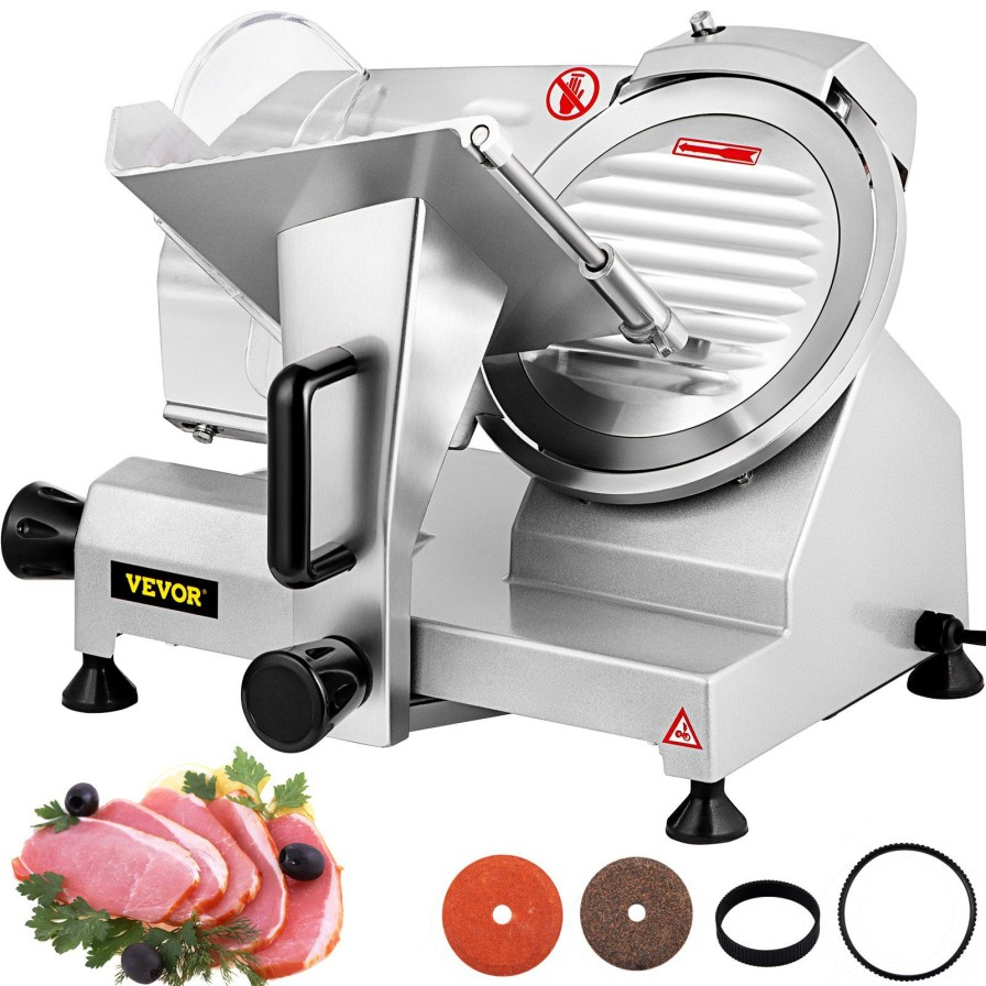 * Best Deal Vevor Commercial Meat Slicer, 240W Electric Deli Food Slicer, 1200Rpm Meat Slicer With 8" Chromium-Plated Steel Blade, 0-12Mm Adjustable Thickness New