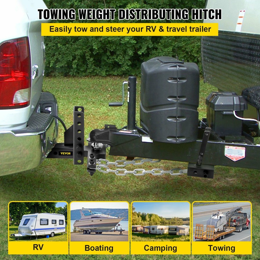 * Budget Vevor Weight Distribution Hitch 2-5/16 Ball 8 Drop & Rise Trailer Towing Hitch Clearance