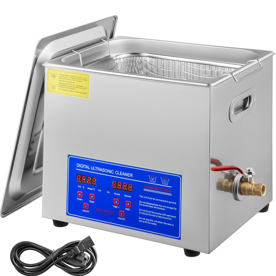 * Buy Brand New Powerful Stainless Steel Ultrasonic Cleaner 9.3 Liter Digital Timer Heater Hot