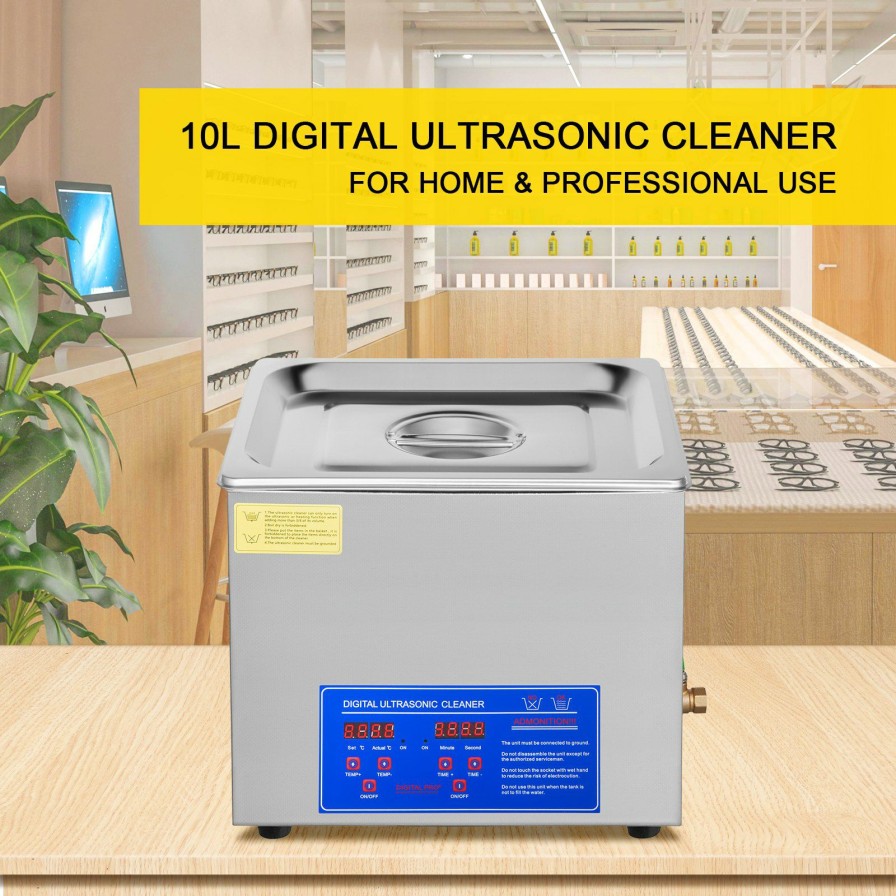 * Buy Brand New Powerful Stainless Steel Ultrasonic Cleaner 9.3 Liter Digital Timer Heater Hot