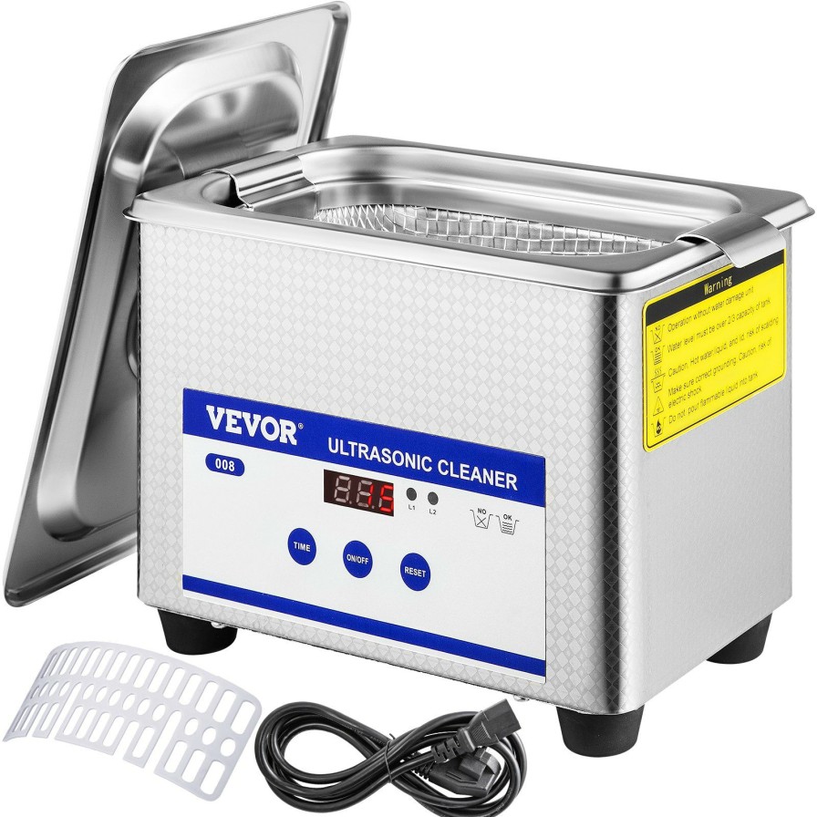 * Flash Sale Vevor 0.8L Ultrasonic Cleaner Digital Sonic Cleaning Equipment Stainless Steel New