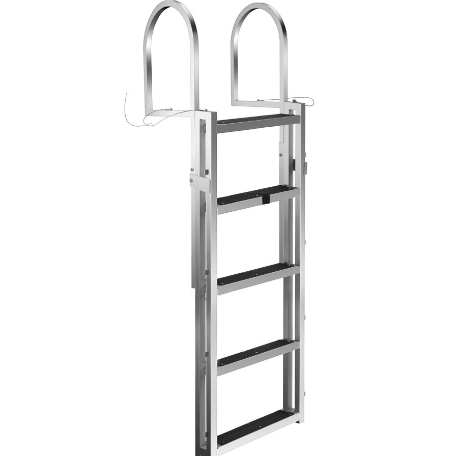 * New Vevor Sliding Dock Ladder 5 Steps Aluminum Boat Ladder For Dock Adjustable Clearance