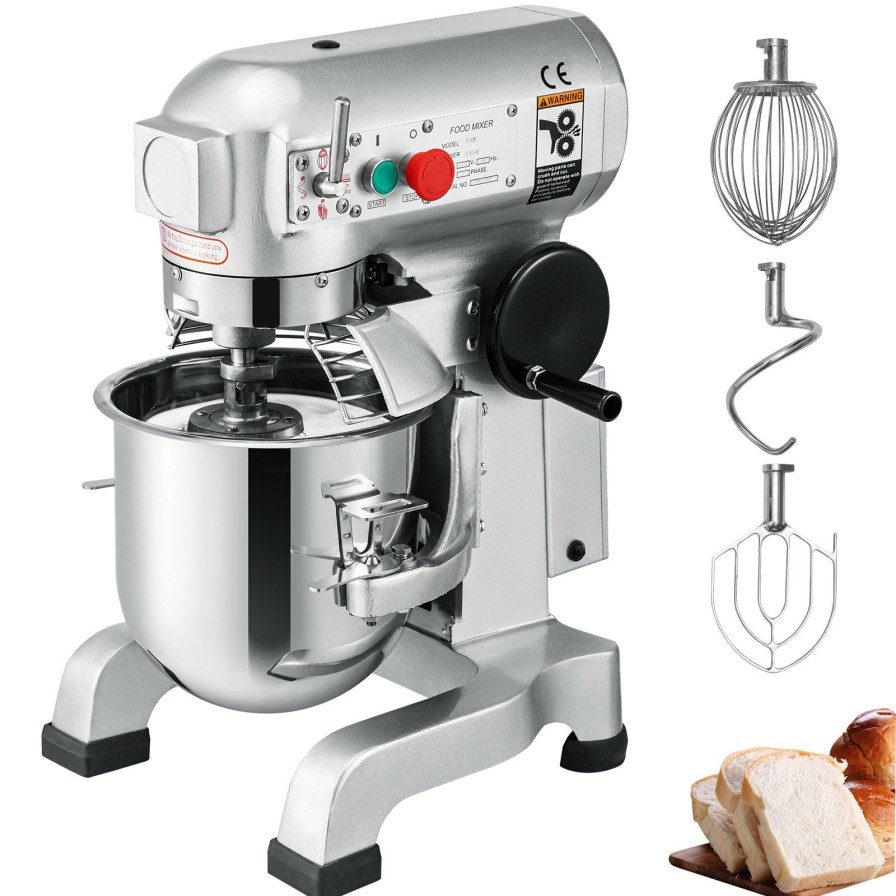 * Top 10 Vevor Commercial Stand Mixer, 30Qt Stainless Steel Bowl, 1100W Heavy Duty Electric Food Mixer With 3 Speeds Adjustable 105/180/408 Rpm, Dough Hook Whisk Beater Included, Perfect For Bakery Pizzeria New