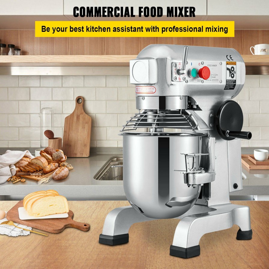 * Top 10 Vevor Commercial Stand Mixer, 30Qt Stainless Steel Bowl, 1100W Heavy Duty Electric Food Mixer With 3 Speeds Adjustable 105/180/408 Rpm, Dough Hook Whisk Beater Included, Perfect For Bakery Pizzeria New