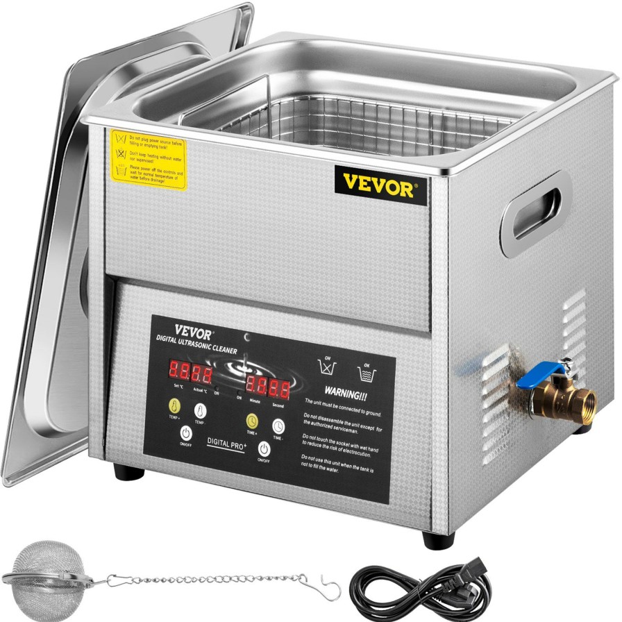 * Budget Vevor Digital Ultrasonic Cleaner Ultrasonic Cleaning Machine 10L Stainless Steel Best