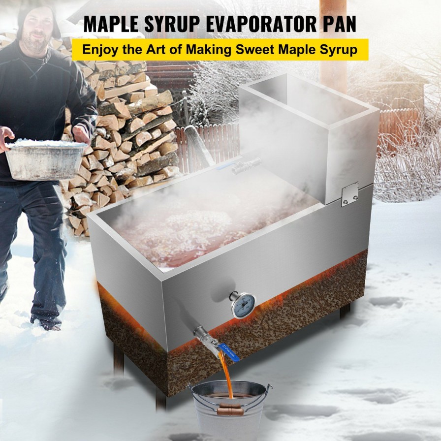 * Cheapest Maple Syrup Pan With Water Tank Sap Evaporator 16X30 Mirror Finish Thermometer Clearance