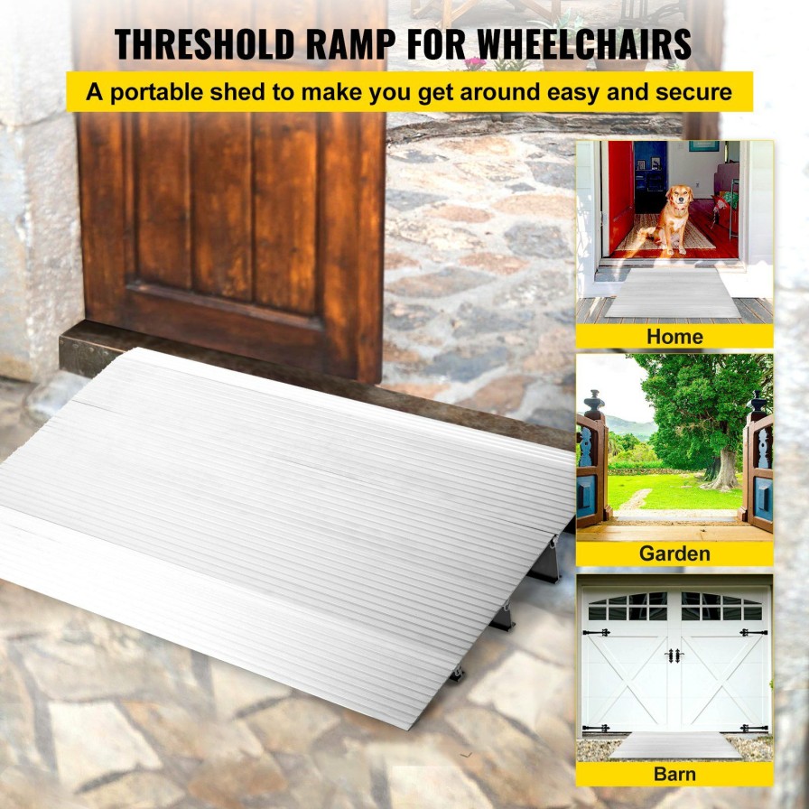 * Brand New Vevor Transition Entry Ramp Modular Threshold Ramp Aluminum 4 Rise Rated 800Lbs Clearance