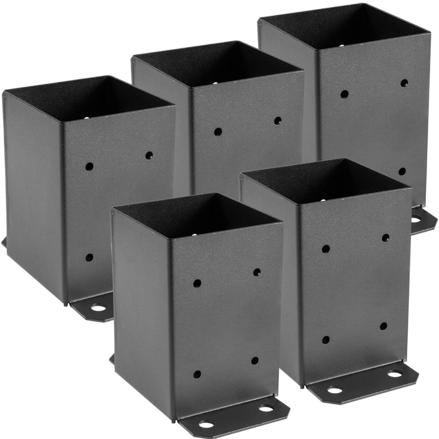 * Deals 4 X 4 Post Base, Post Anchor 5 Pcs Black Powder-Coated Bracket For Deck Supports Clearance