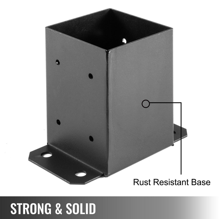 * Deals 4 X 4 Post Base, Post Anchor 5 Pcs Black Powder-Coated Bracket For Deck Supports Clearance