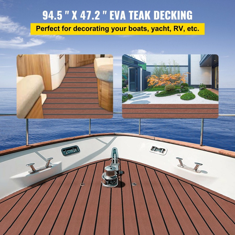 * Deals 94.5"X47" Teak Decking Marine Boat Flooring Carpet Sheet Yacht Eva Foam Us New