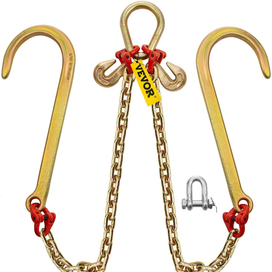 * Best Reviews Of Vevor 5/16 X2 Long Shank J Hook Tow Chain W/ 15 Large J Hooks & Grab Hooks New