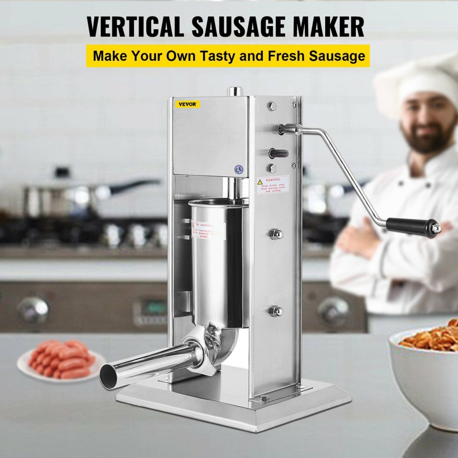 * Deals 3L Sausage Stuffer Meat Filler Machine Meat Press Stainless Steel Salami Maker Hot