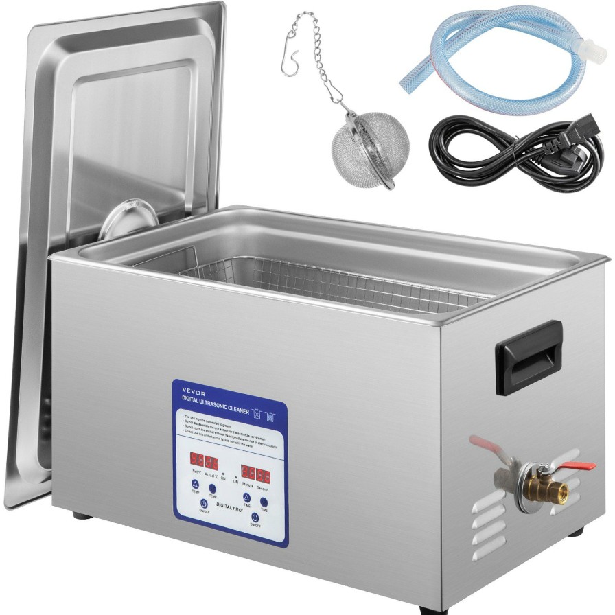 * Best Pirce Vevor Digital Ultrasonic Cleaner 30L Ultrasonic Cleaning Machine 40Khz Sonic Cleaner Machine 316 & 304 Stainless Steel Ultrasonic Cleaner Machine With Heater & Timer For Cleaning Jewelry Glasses Watch Best