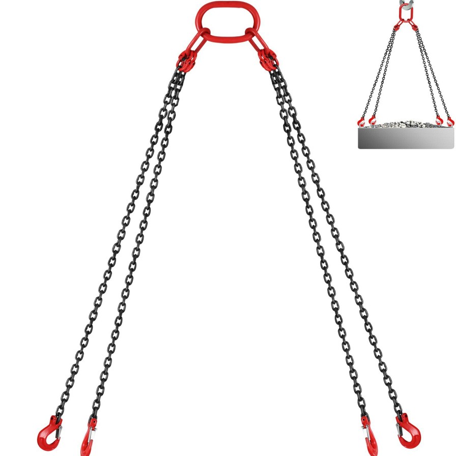 * Hot Sale 10Ft Chain Sling With 4 Legs 5T Capacity Wear-Resistant Tackle With Shortners Clearance