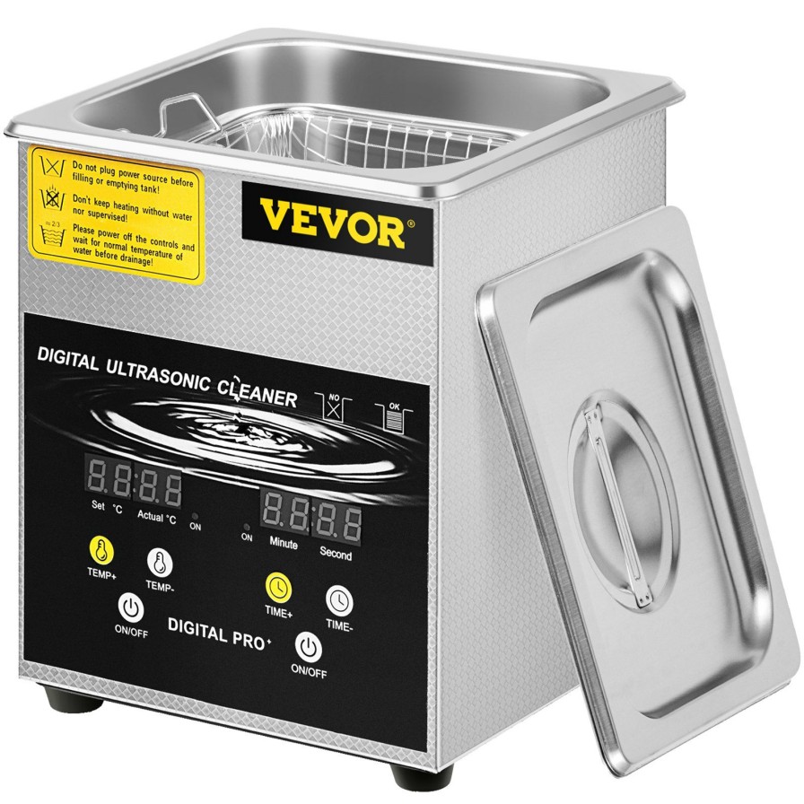 * Best Pirce Vevor Ultrasonic Cleaner 2L Stainless Steel 260W Industry Heated W/Timer Heater Best