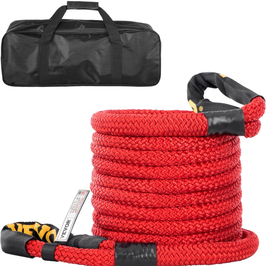 * Best Pirce Vevor 1 X 31.5 Recovery Tow Rope, 33,500 Lbs, Heavy Duty Nylon Double Braided Kinetic Energy Rope W/Loops And Protective Sleeves, For Truck Off-Road Vehicle Atv Utv, Carry Bag Included, Red Wholesale