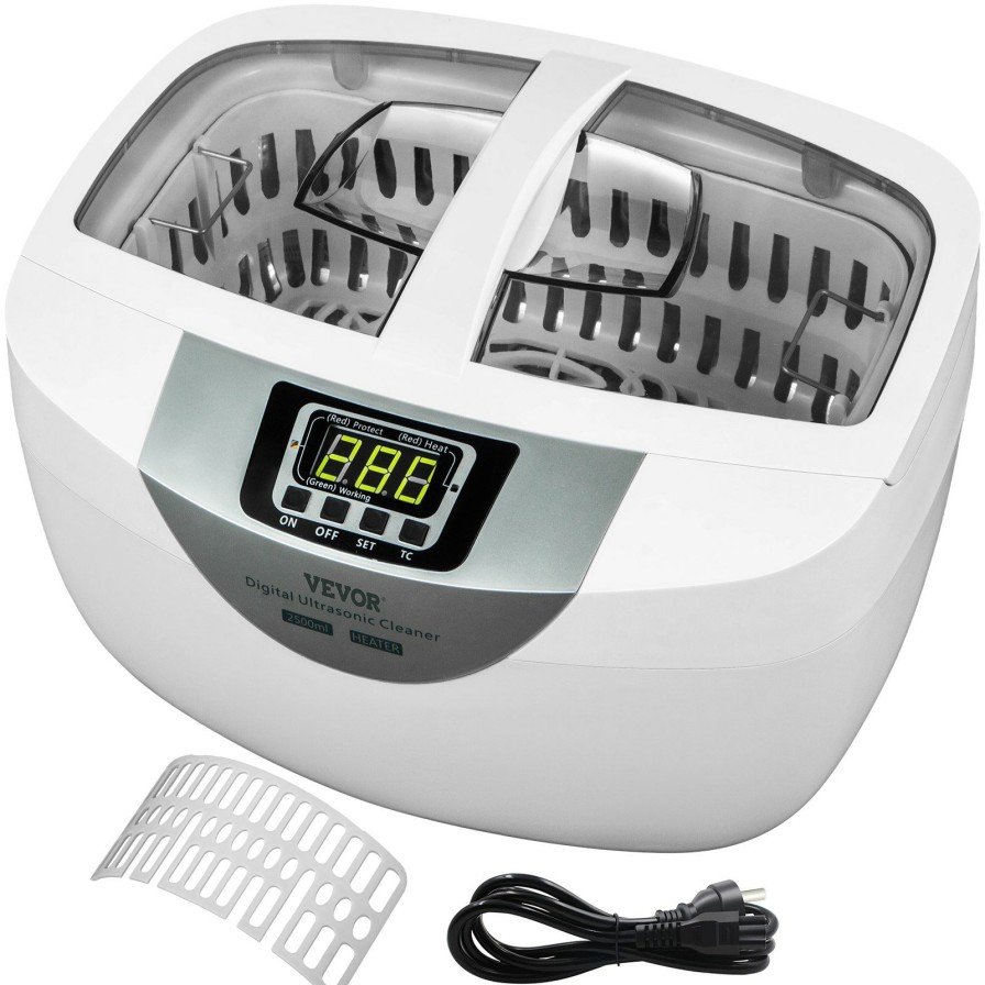 * Coupon Vevor Ultrasonic Cleaner 2.5L Ultrasonic Jewelry Cleaner 40Khz Ultrasonic Jewelry Cleaner Machine Abs Plastic & 304 Stainless Steel Sonic Cleaner With Heater & Timer For Fruits Jewelry Glasses Watches Hot