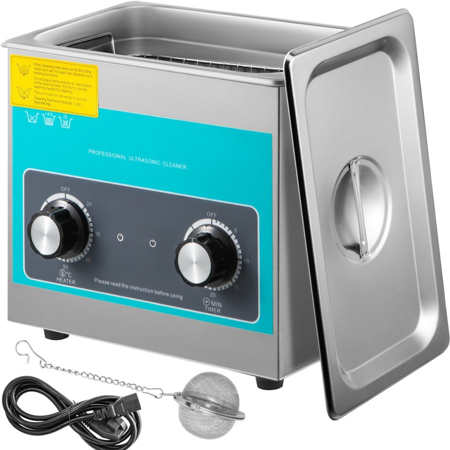 * Budget Vevor Knob Ultrasonic Cleaner Ultrasonic Cleaning Machine 3L 304 Stainless Steel Clearance