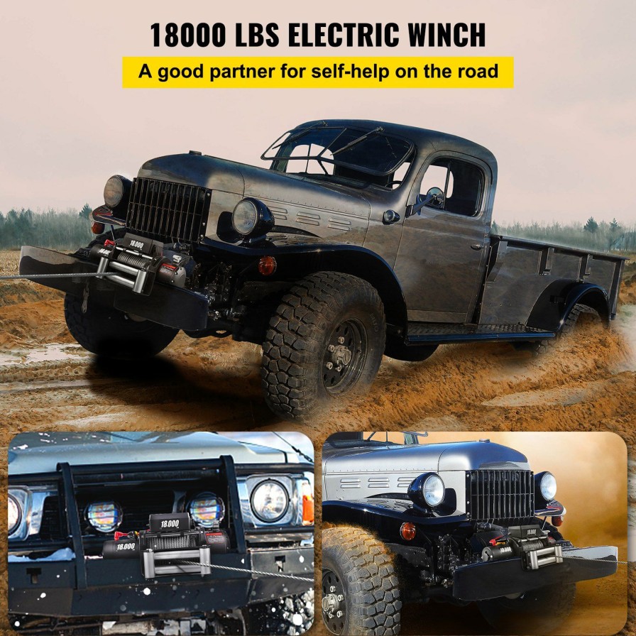 * Cheap 18000Lbs Electric Winch 12V Steel Cable Off-Road Atv Utv Truck Towing Trailer Clearance