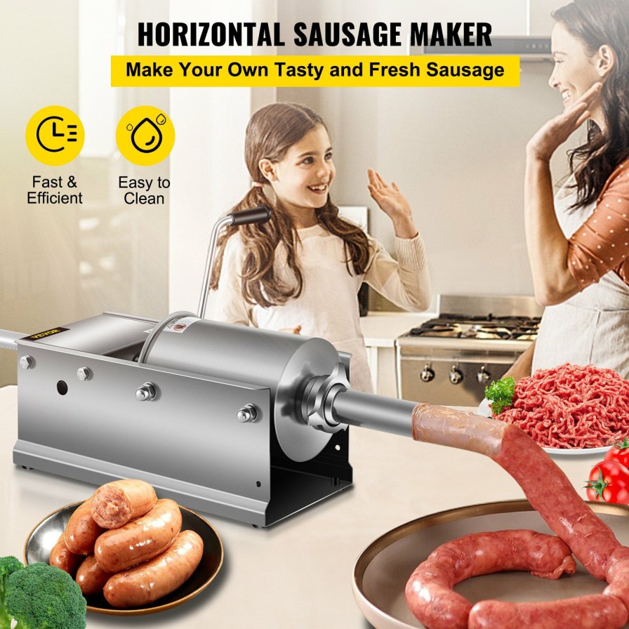 * New Sausage Stuffer Stainless Steel 3L Horizontal Meat Filler Meat Press Maker Online