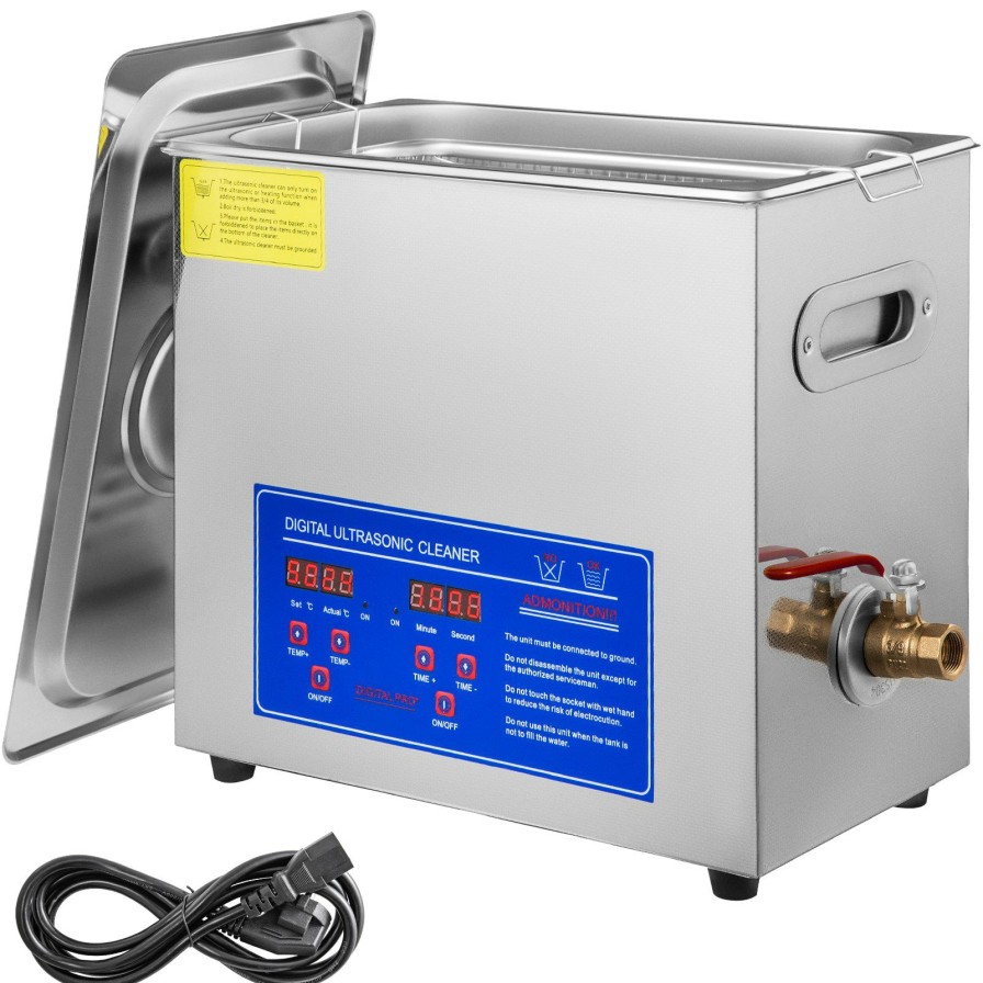 * Promo Vevor Ultrasonic Cleaner 6L Digital Cleaning Equipment Industry Heated W/ Timer New