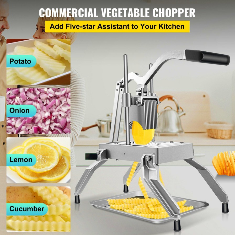 * Wholesale Vevor Commercial Vegetable Fruit Dicer, 3/8 Blade Onion Cutter, Heavy Duty Stainless Steel Removable And Replaceable Kattex Chopper, Tomato Slicer With Tray Perfect For Pepper Potato Mushroom Online