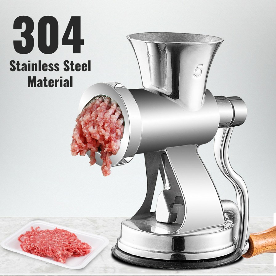 * Hot Sale Vevor Hand Operated Meat Grinder, 304 Stainless Steel Manual Meat Grinder, Multifunction Crank Meat Grinder Sausage Maker Powder Grinder, Household Manual Meat Mincer For Beef Chicken Pepper Mushroom Wholesale