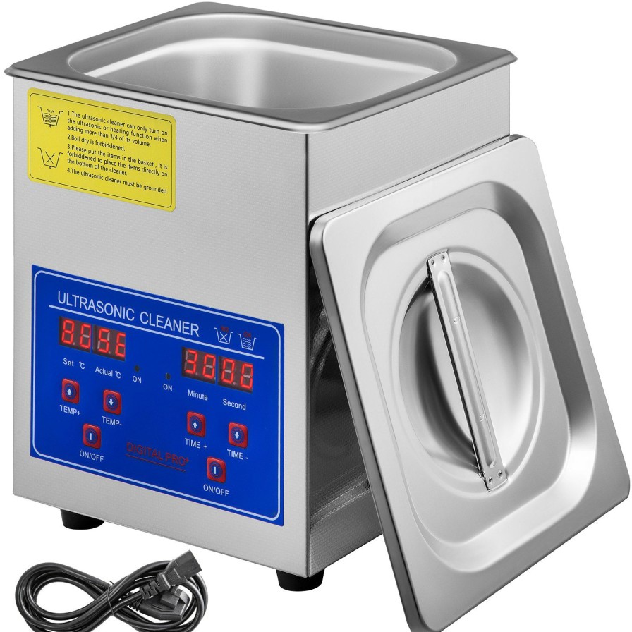 * Best Sale 1.3L Ultrasonic Cleaner Stainless Steel Industry With Timer For Jewelry Glasses New