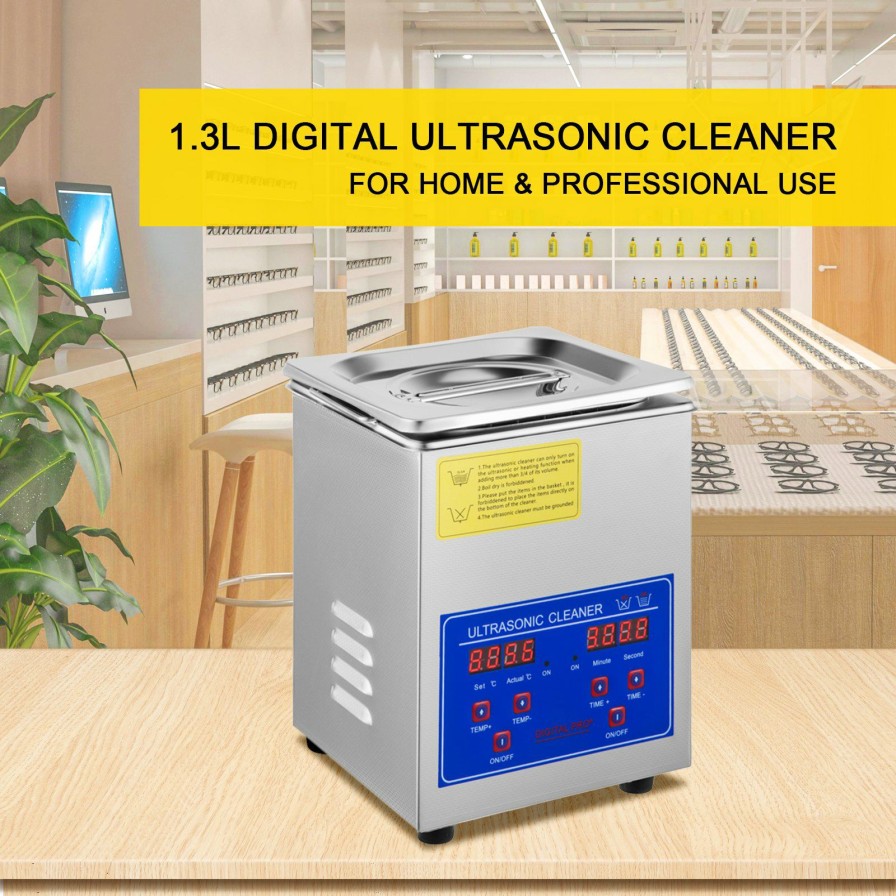 * Best Sale 1.3L Ultrasonic Cleaner Stainless Steel Industry With Timer For Jewelry Glasses New