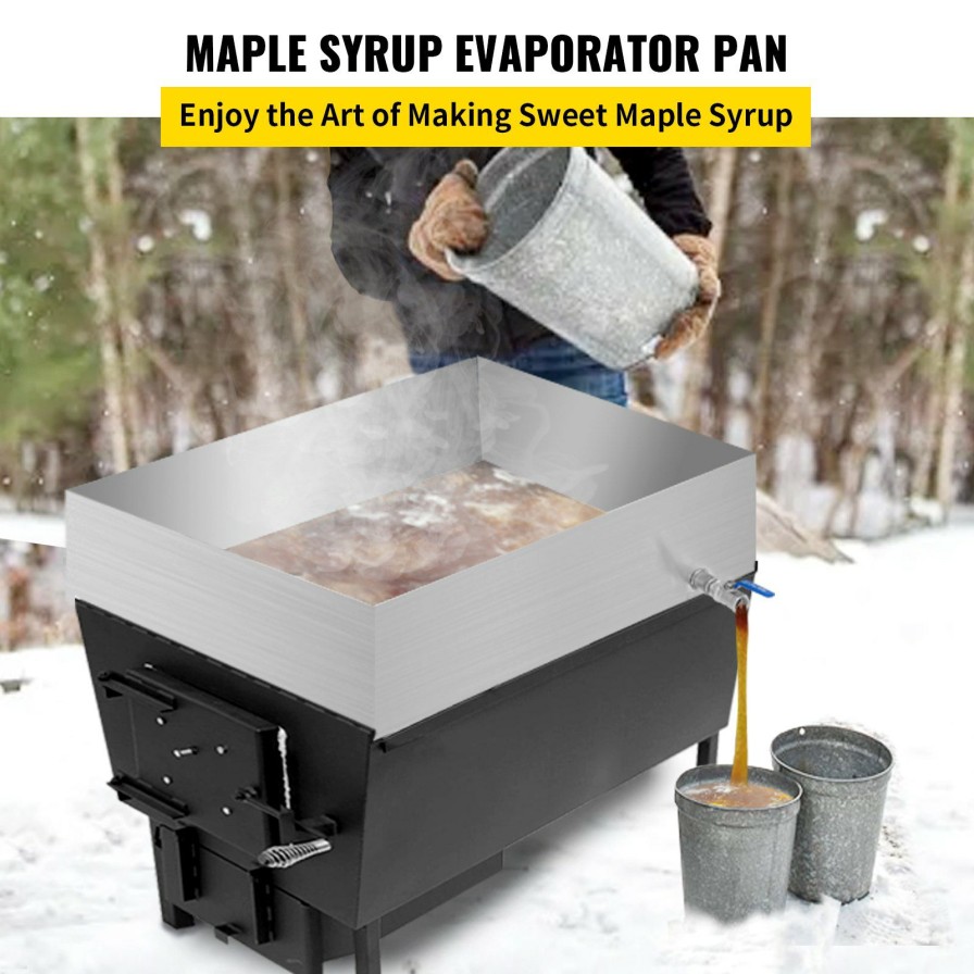 * Best Pirce Maple Syrup Boiling Pan 18X24X6 Stainless Steel Sap Evaporator Tig 18Ga W/ Valve Hot