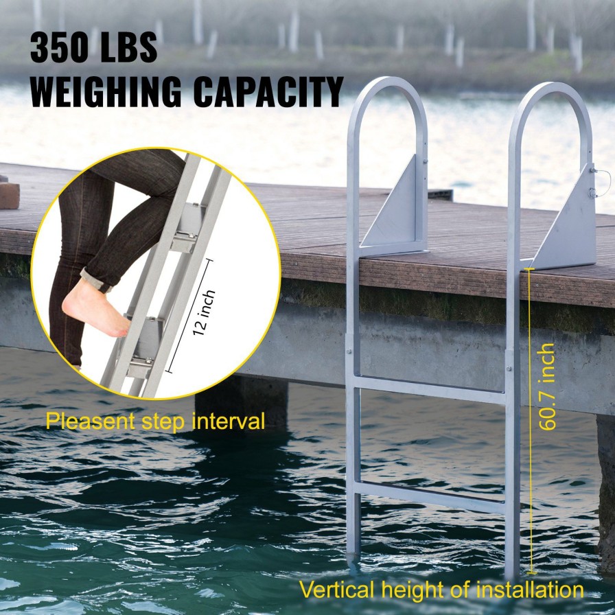 * Buy Aluminum Dock Ladder, Boat Dock Ladder 5 Steps, Pontoon Dock Ladder, Dock Stairs Best