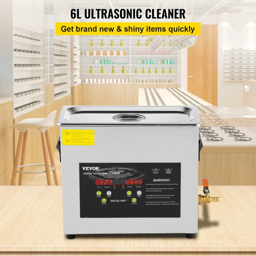 * Top 10 6L Digital Ultrasonic Cleaner Heater Timer 400W 40Khz Powerful Jewelry Eyeglasses Cleaning Machine Clearance