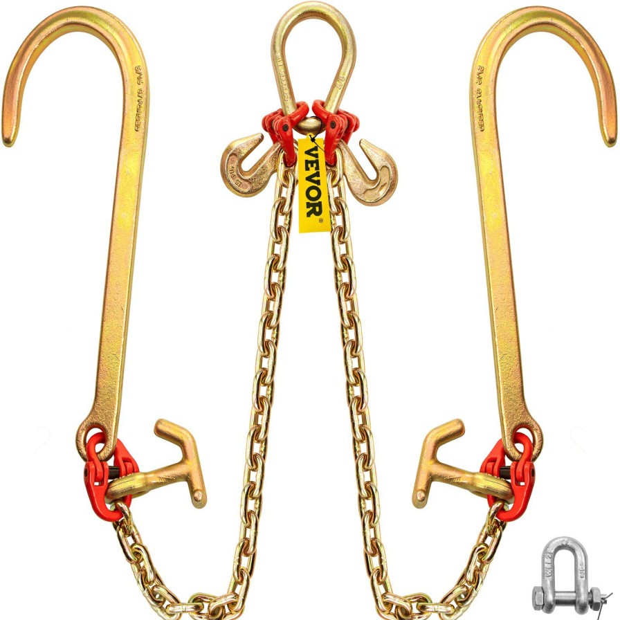 * Deals Vevor 5/16 2 G80 V-Chain Bridle With 2 Legs & 15 Large J Hooks & T Hooks Clearance