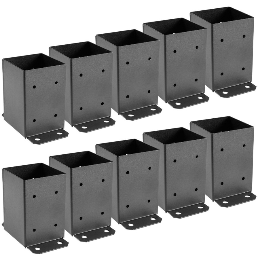 * Best Pirce 4 X 4 Post Base Post Anchor 10 Pcs Black Powder-Coated Bracket For Deck Supports Best