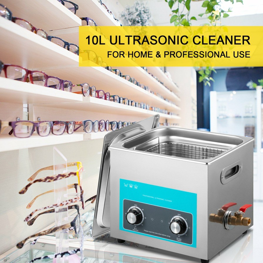 * Top 10 Vevor 10L Ultrasonic Cleaner 640W Stainless Steel Knob Control W/ Heater & Timer Clearance