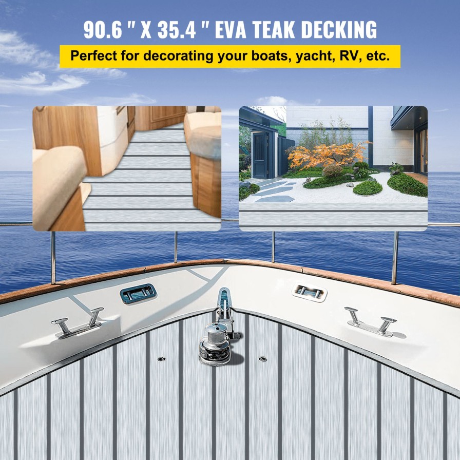 * Promo 94 X35 Marine Boat Flooring Eva Foam Yacht Teak Decking Sheet Carpet Floor Pad Hot