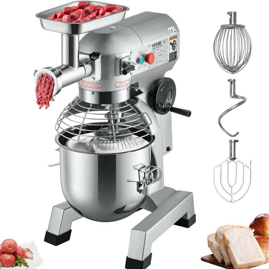 * Best Reviews Of Vevor Commercial Stand Mixer, 20Qt Stainless Steel Bowl, 1100W 2 In 1 Multifunctional Electric Food Mixer With Meat Grinder & 3 Speeds, Dough Hook Whisk Beater Included, Perfect For Bakery Pizzeria Clearance