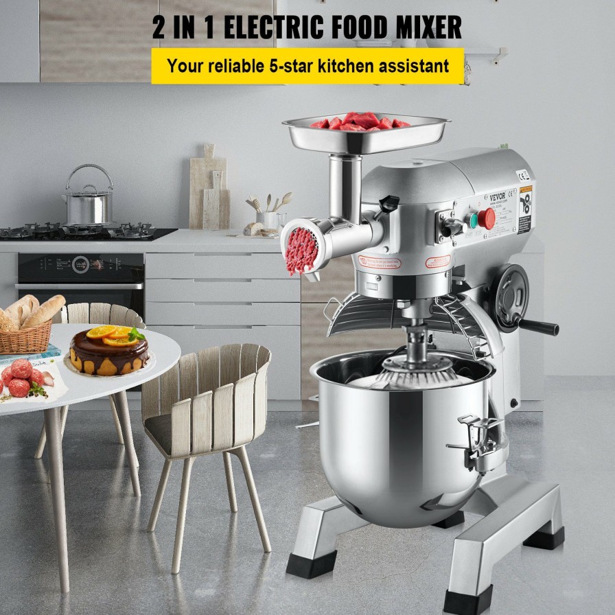 * Best Reviews Of Vevor Commercial Stand Mixer, 20Qt Stainless Steel Bowl, 1100W 2 In 1 Multifunctional Electric Food Mixer With Meat Grinder & 3 Speeds, Dough Hook Whisk Beater Included, Perfect For Bakery Pizzeria Clearance