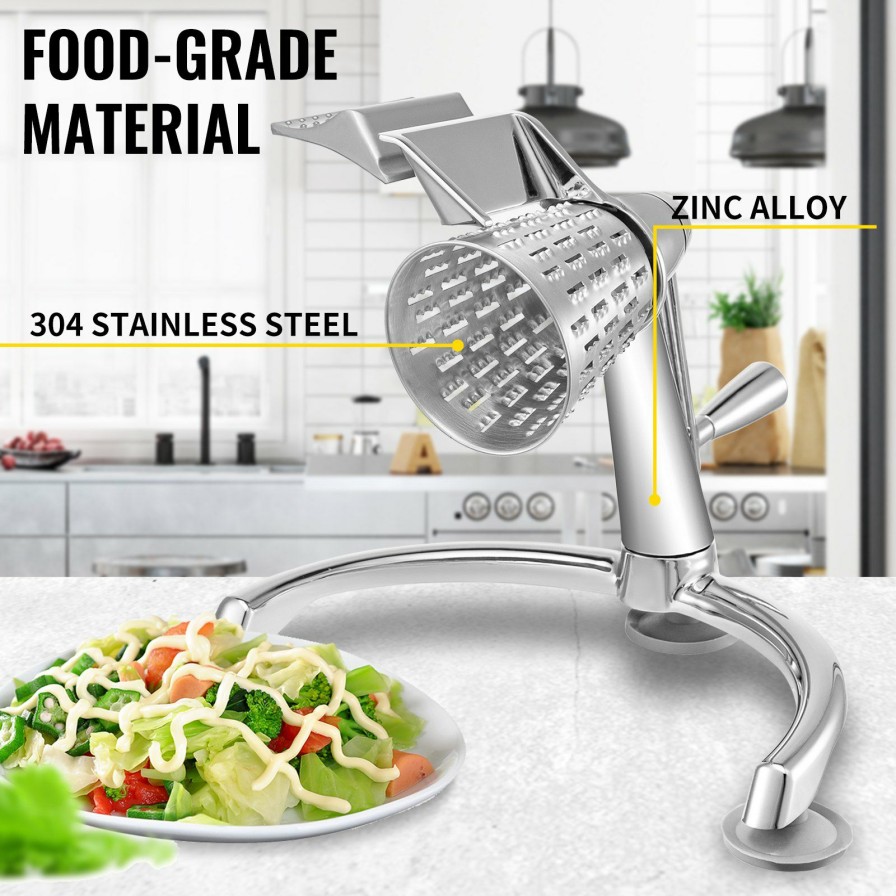 * Promo Vevor Rotary Vegetable Mandoline Rotary Cheese Grater With 5 Blades & 2.5L Bowl Best