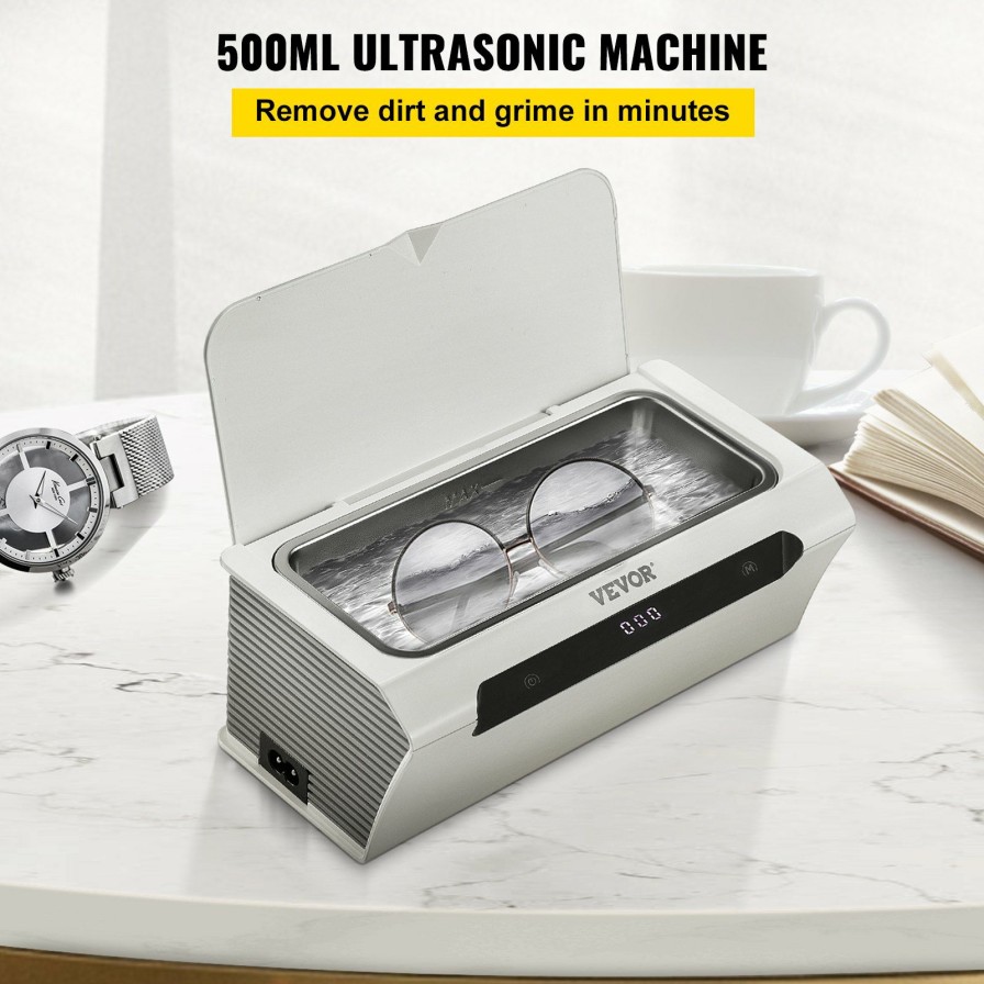 * Buy Vevor Ultrasonic Cleaner Ultrasound Cleaning Machine 500Ml White For Jewelry Wholesale