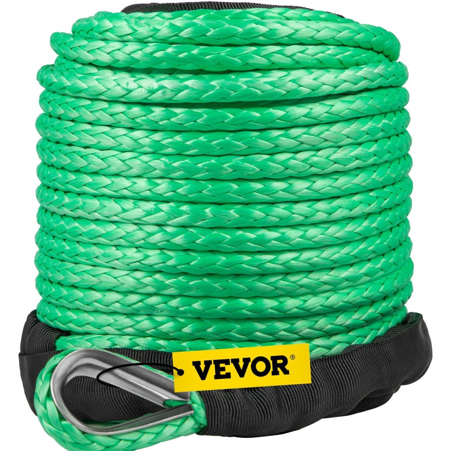 * Best Sale Synthetic Winch Rope Line Cable 5/16 X 100 12000 Lb Capacity Atv Utv Green Best