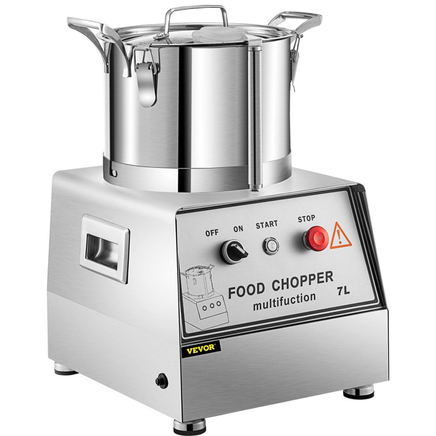 * Wholesale Vevor 110V Commercial Food Processor 7L Capacity 750W Electric Food Cutter Mixer 1400Rpm Stainless Steel Processor Perfect For Vegetables Fruits Grains Peanut Ginger Garlic New