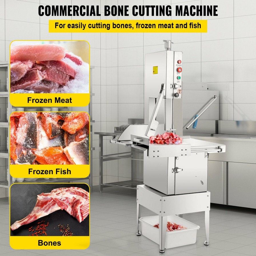 * New Vevor Commercial Bone Cutting Machine, 30.3 27.4-Inch Workbench, Bone Saw Machine W/ 0-9.8 Inch Adjustable Cutting Thickness, Band Saw Meat Cutter W/ 6 Blades, 1500W Freestanding Meat Cutting Bandsaw Wholesale