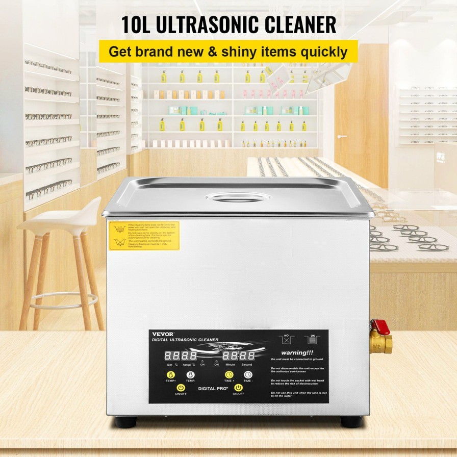 * Cheapest 10L Digital Ultrasonic Cleaner Heater Timer 400W 40Khz Powerful Jewelry Eyeglasses Cleaning Machine Clearance