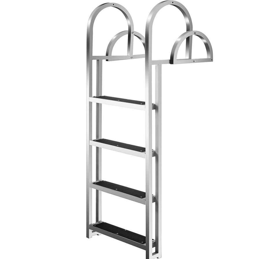 * Outlet Vevor Aluminum Dock Ladder Boat Ladder 4-Step, Flip Up Ladder For Dock, Swimming Online