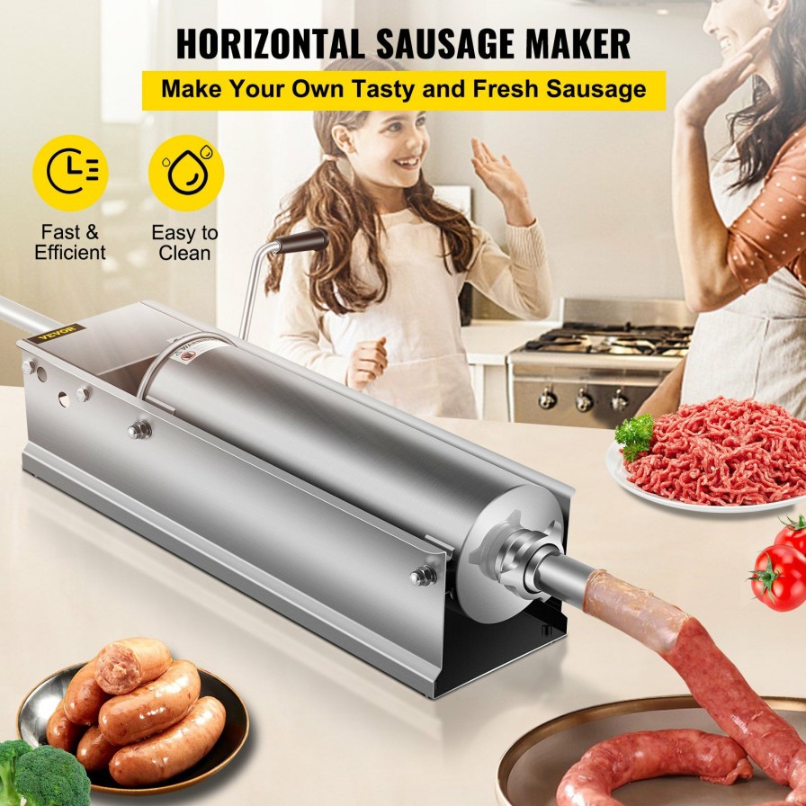 * Discount Horizontal Sausage Stuffer Manual Sausage Stuffing Machine 7L Stainless Steel Best