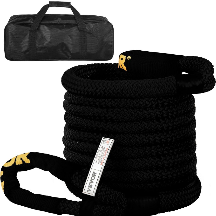 * Brand New Vevor 1 X 31.5 Kinetic Recovery Tow Rope, 33,500 Lbs, Heavy Duty Double Braided Kinetic Energy Rope W/Loops And Protective Sleeves, For Truck Off-Road Vehicle Atv Utv, Carry Bag Included, Black New