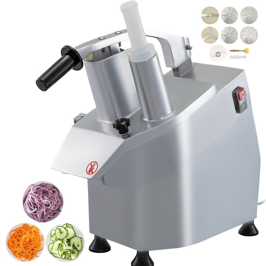 * Best Deal Vevor 110V Commercial Fruit And Vegetable Cutter Slicer Machine 550W Multi-Functional Food Processor With Detachable 5-Blades Perfect For Cucumber Onion Carrot Slicing Shredding Dicing Clearance