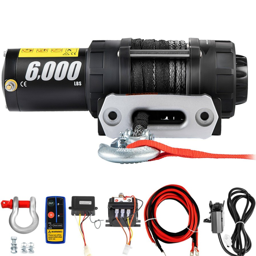 * Brand New Truck Winch, Electric Winch 6,000Lbs Power Winch 12V Dc Motor For Utv, Atv, Jeep Best